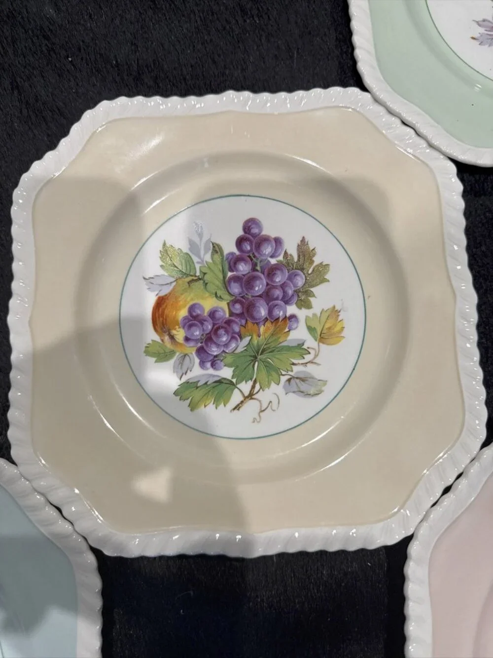 7 CALIFORNIA Pastel Fruit Square Salad Plates 7 5/8